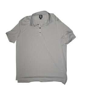 FootJoy Golf Polo Indian Wells Resort Gray Stripe Performance Shirt Size L